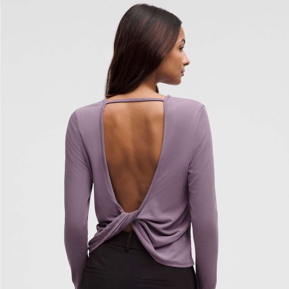 lululemon athletica Lavender Open-Back Long Sleeve Tee